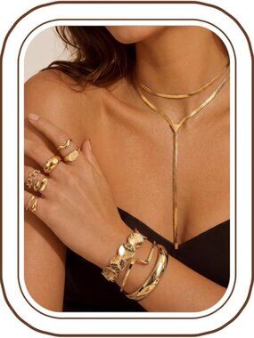 11-Piece Chunky Gold Jewelry Set for Women | Statement Accessories & Fashion